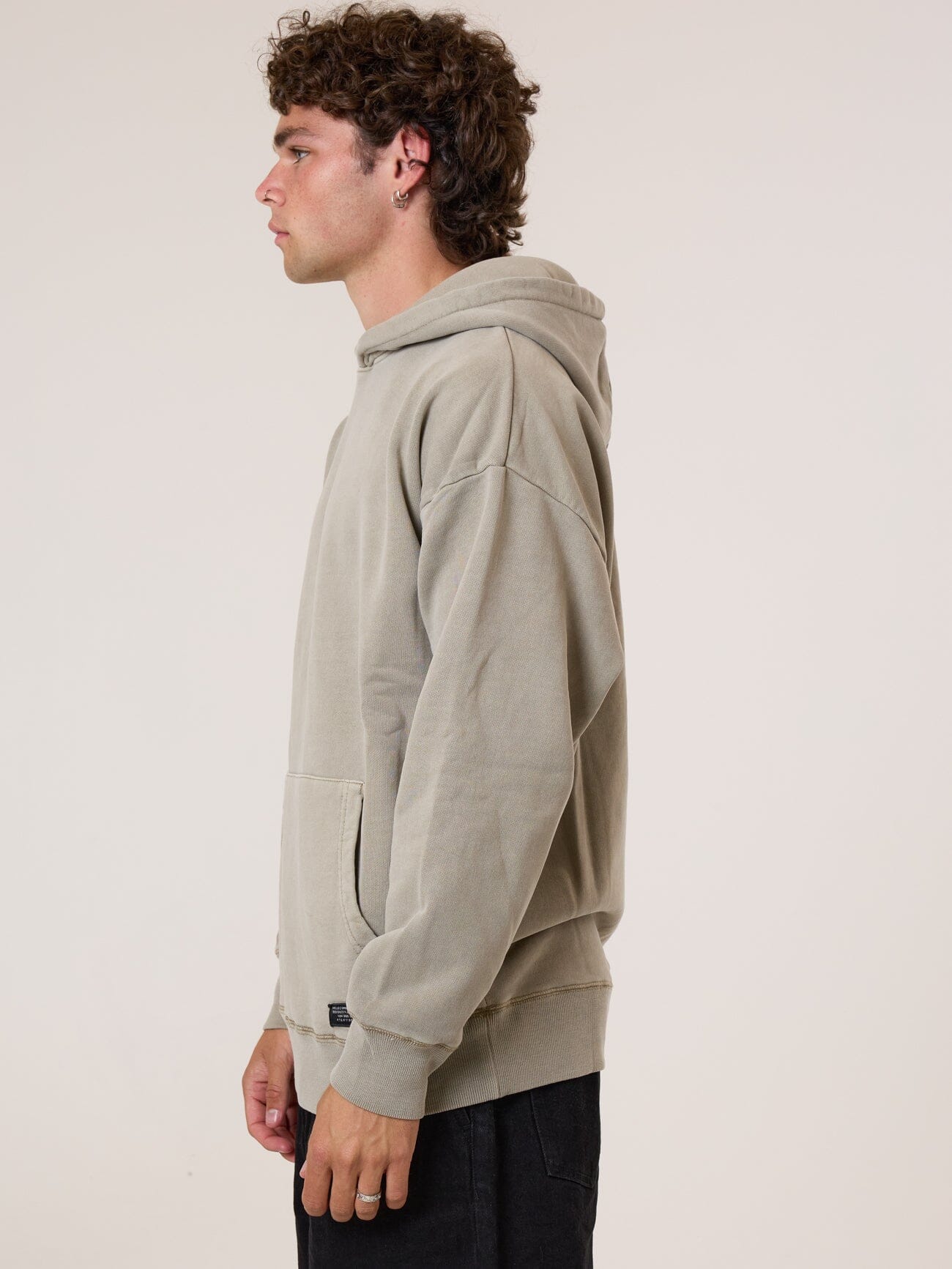 Thrills Military Slouch Pull On Hood - Aluminium