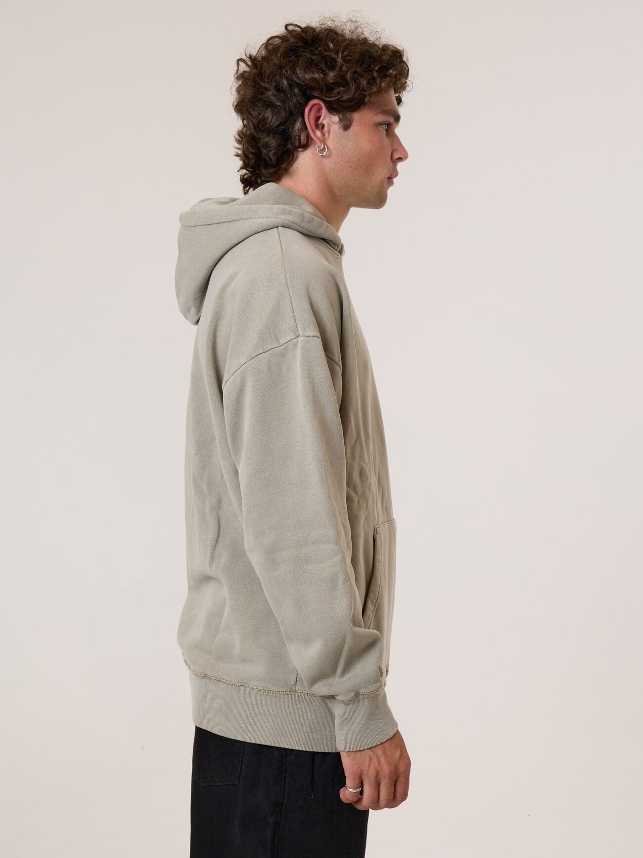 Thrills Military Slouch Pull On Hood - Aluminium