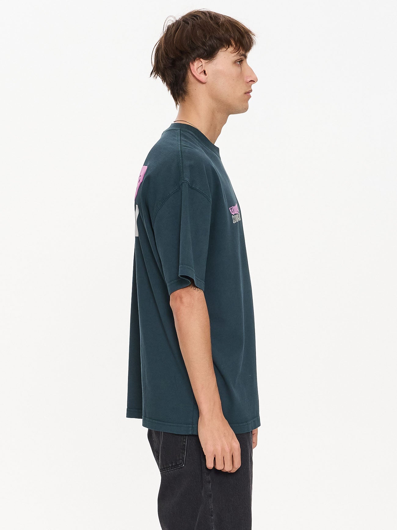 Total Anarchy Box Fit Oversize Short Tee - Deep Teal