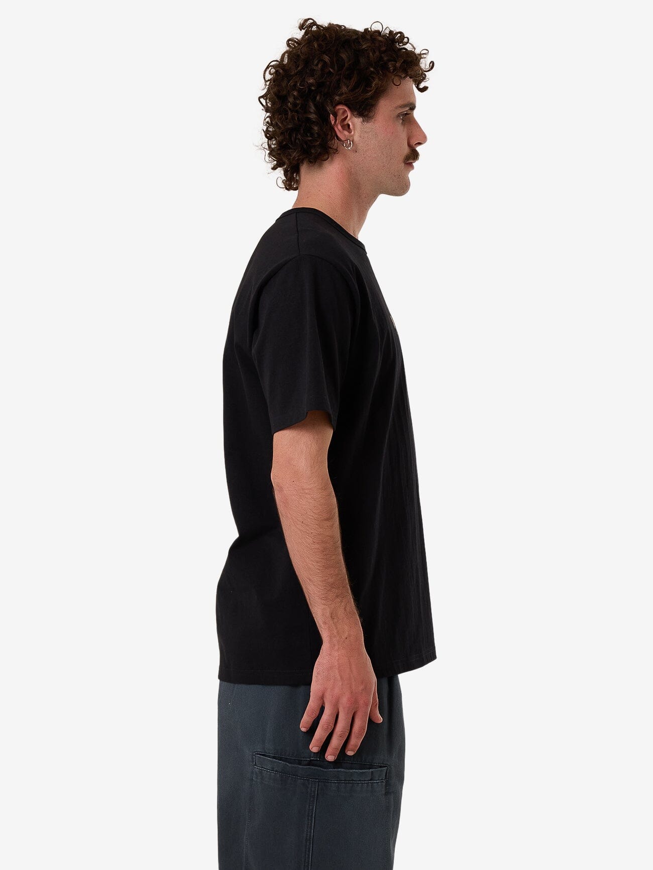 Thrills Workwear Embro Merch Fit Tee - Black XS