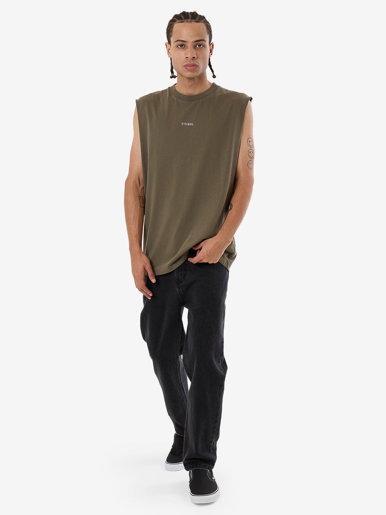 Minimal Thrills Merch Fit Muscle Tee - Tarmac XS