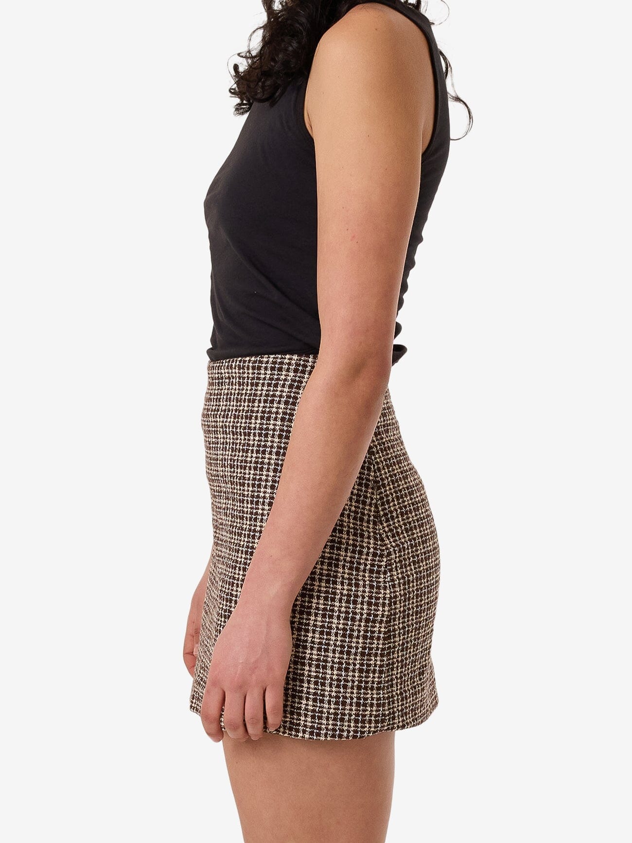 Hazed Mini Skirt - Coffee 4