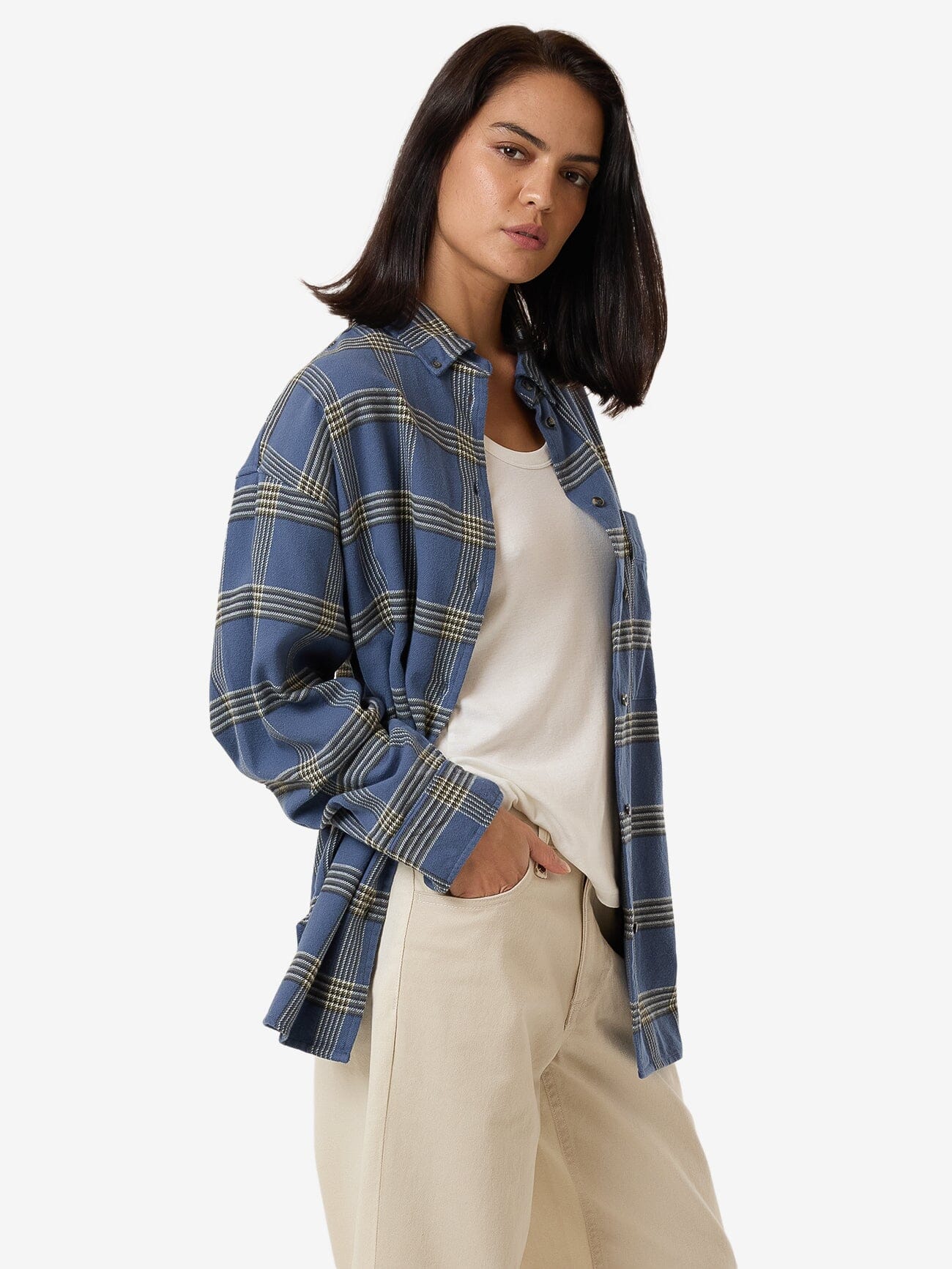 Heavy Times Flannel Shirt - Light Petrol 4