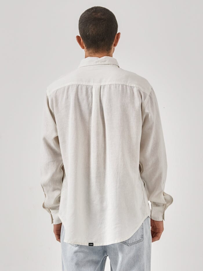 Hemp Minimal Thrills Oversize Long Sleeve Shirt - Dirty White