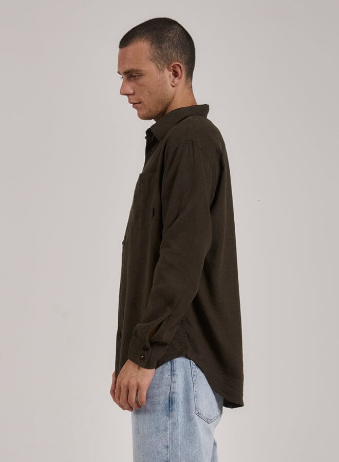 Hemp Minimal Thrills Oversize Long Sleeve Shirt - Tarmac