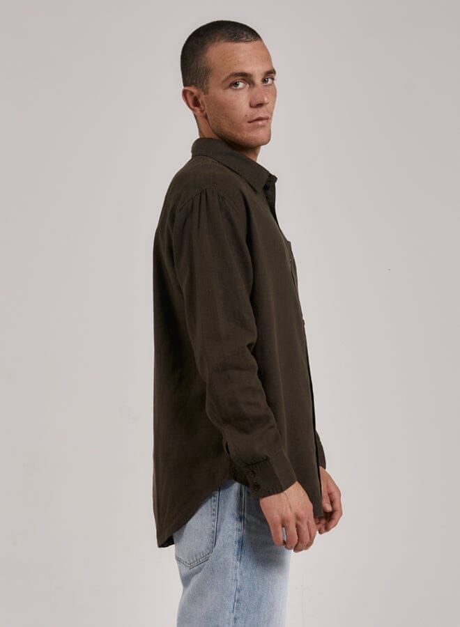 Hemp Minimal Thrills Oversize Long Sleeve Shirt - Tarmac