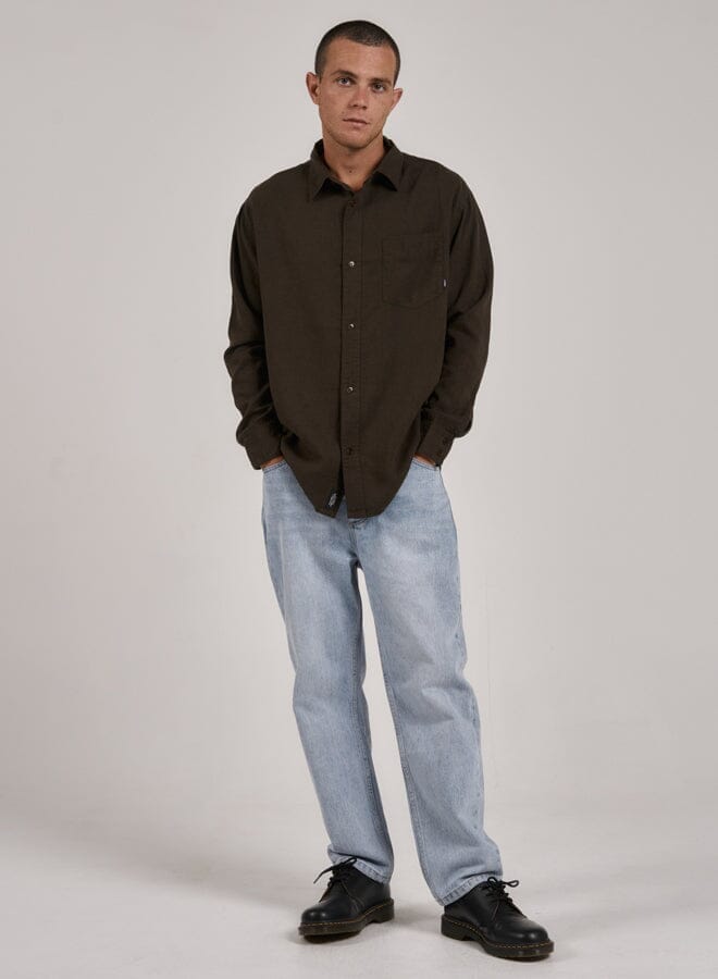 Hemp Minimal Thrills Oversize Long Sleeve Shirt - Tarmac