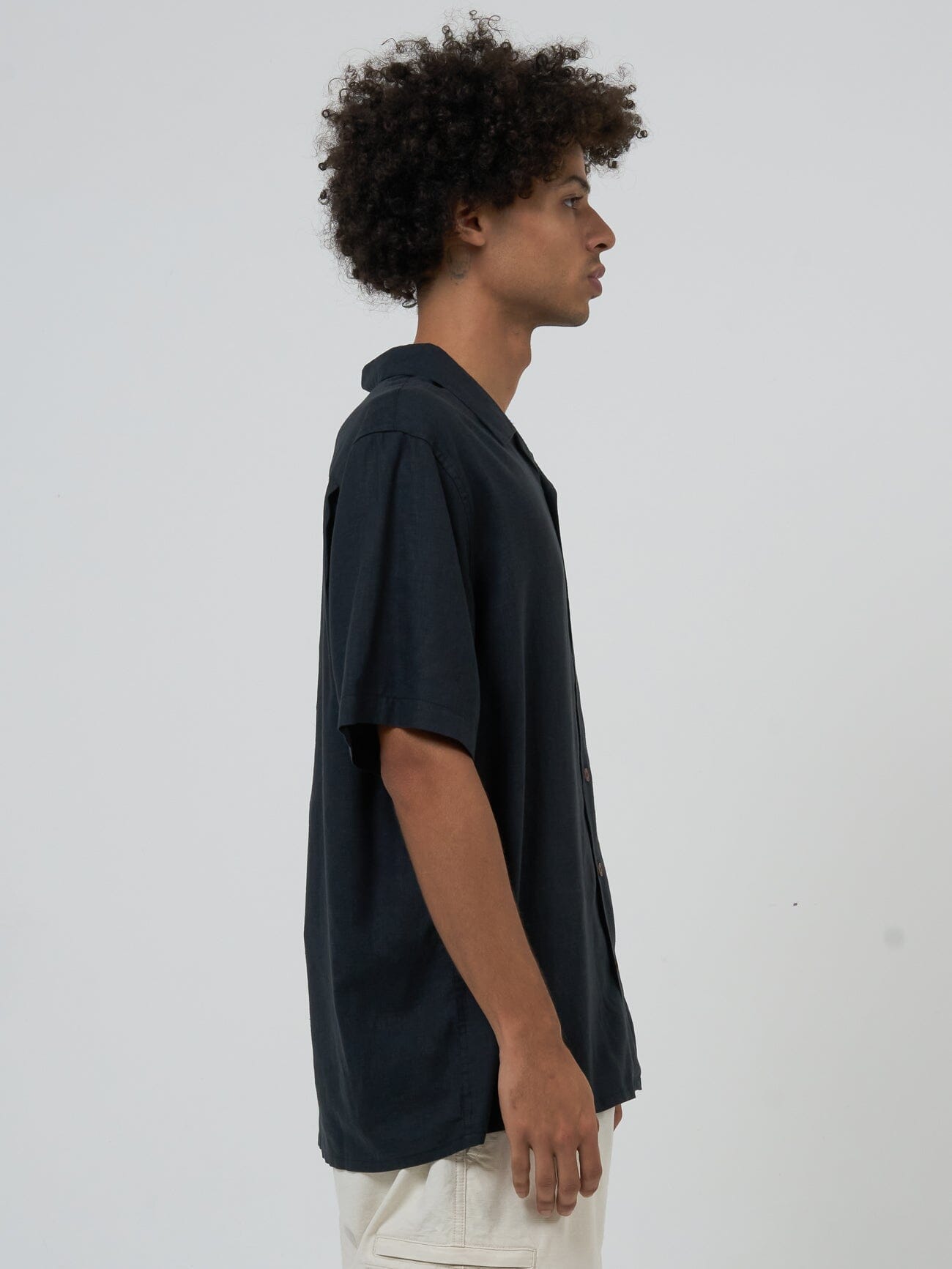 Hemp Minimal Thrills Bowling Shirt - Black