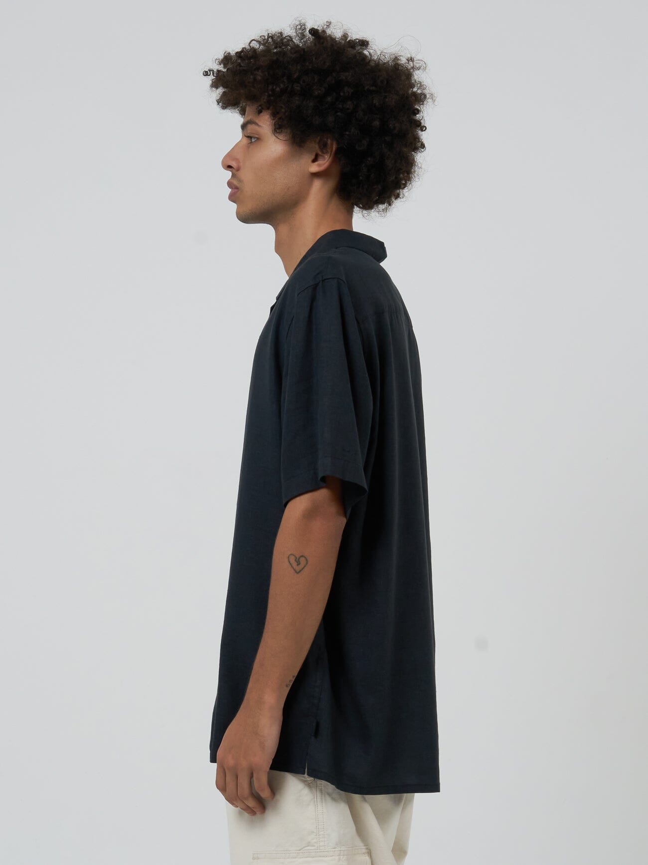 Hemp Minimal Thrills Bowling Shirt - Black