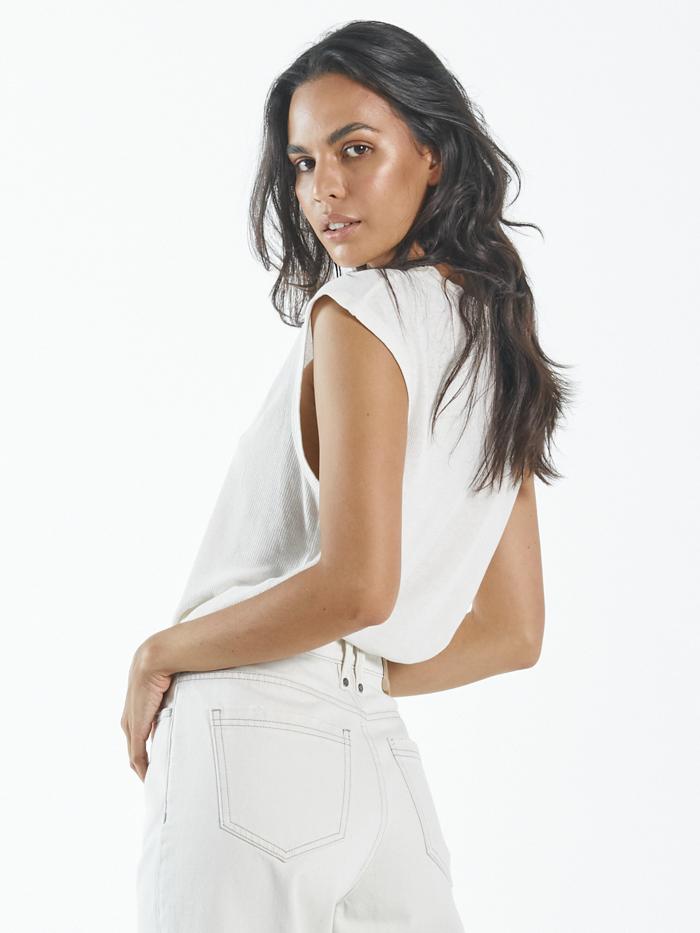 Hemp Paper Rib Tank - Tofu