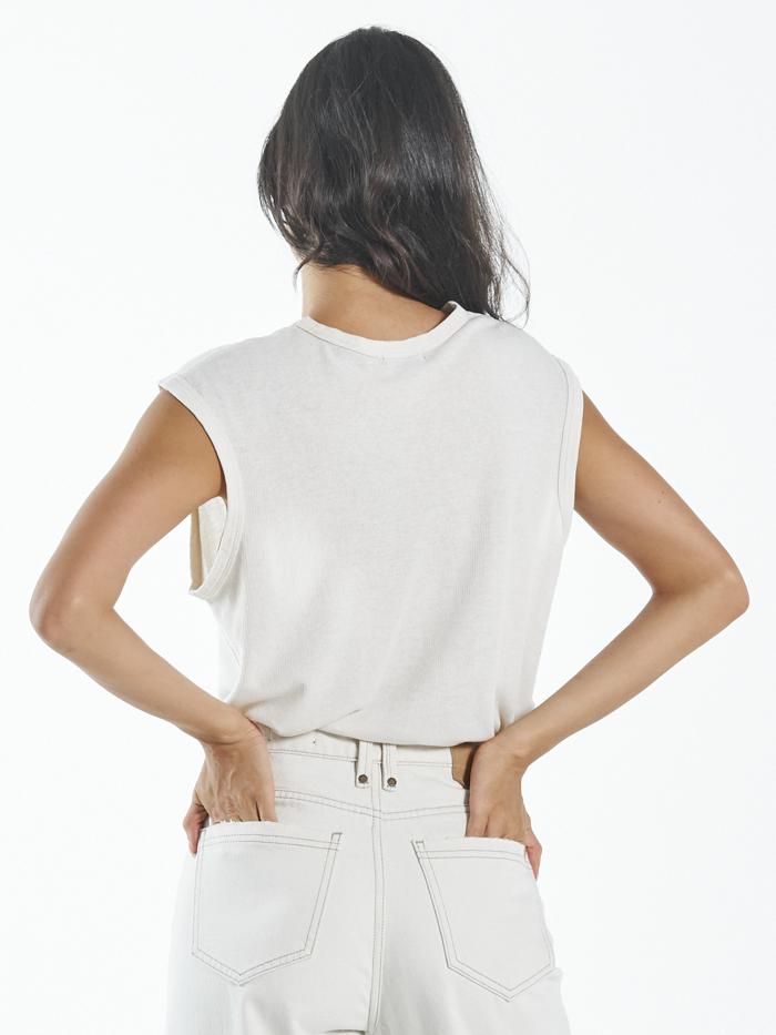 Hemp Paper Rib Tank - Tofu
