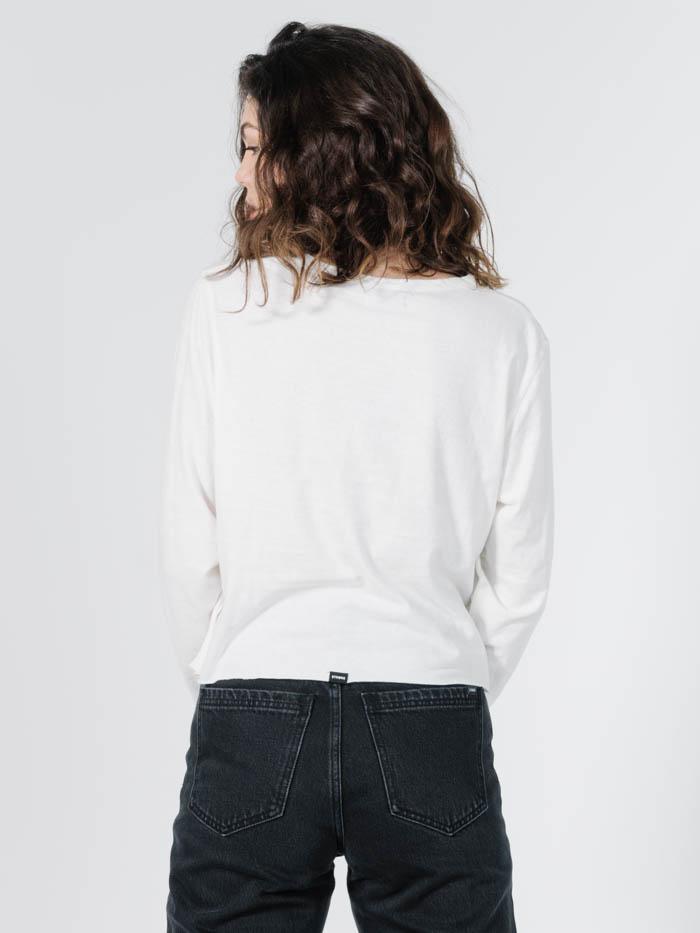 Truckin' Crop LS Tee - Dirty White