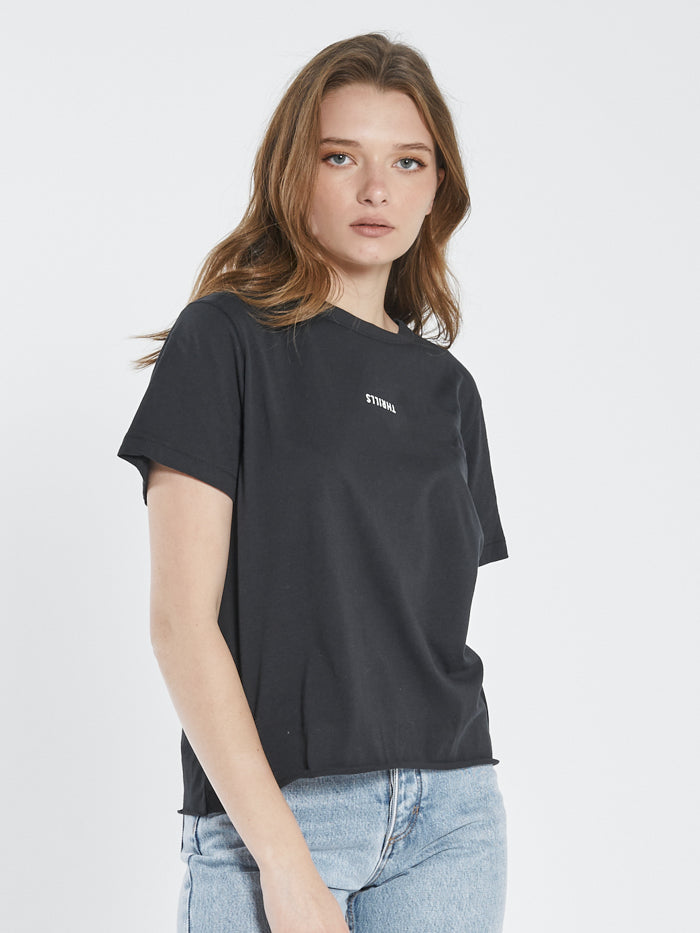 Minimal Thrills Relaxed Tee - Washed Black