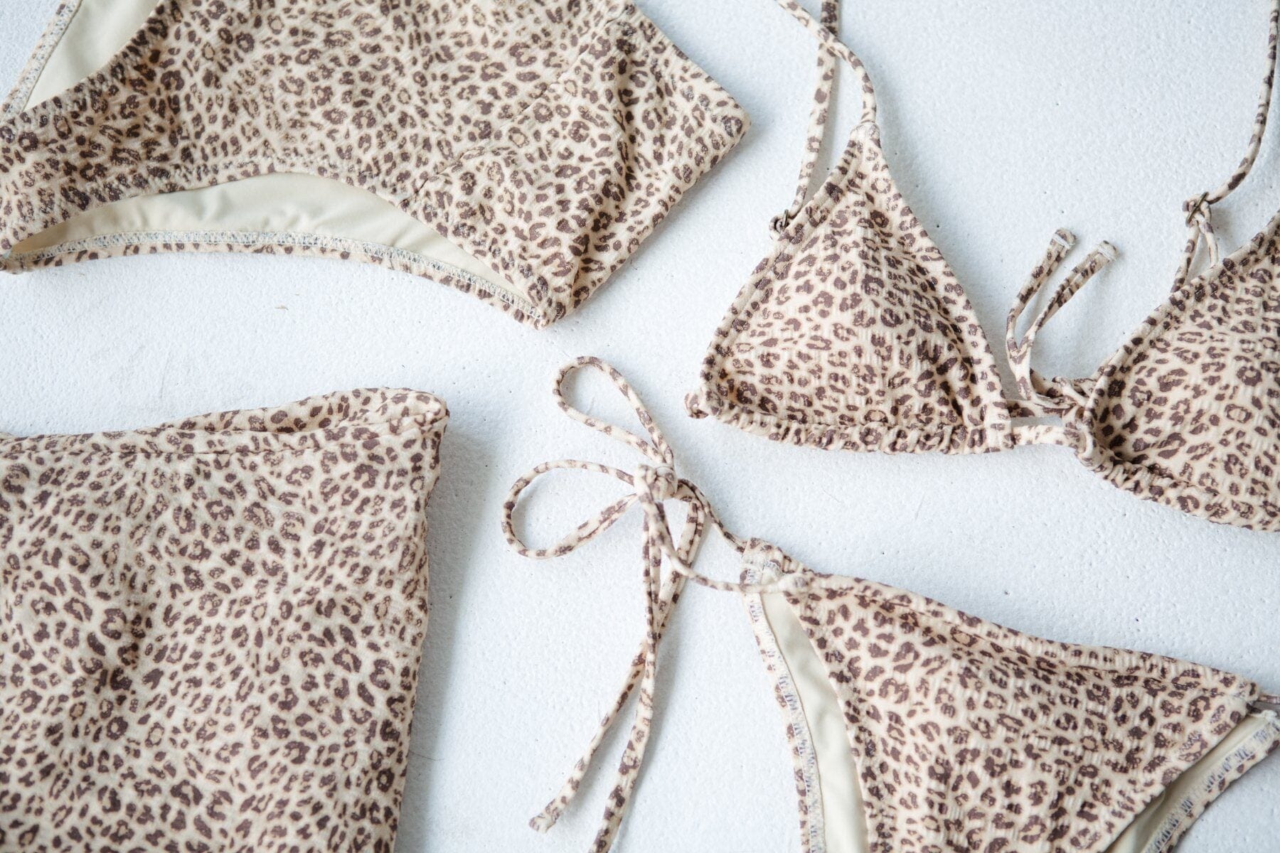 Mild Animal Square Neck Crop Bikini Top - Desert Gold