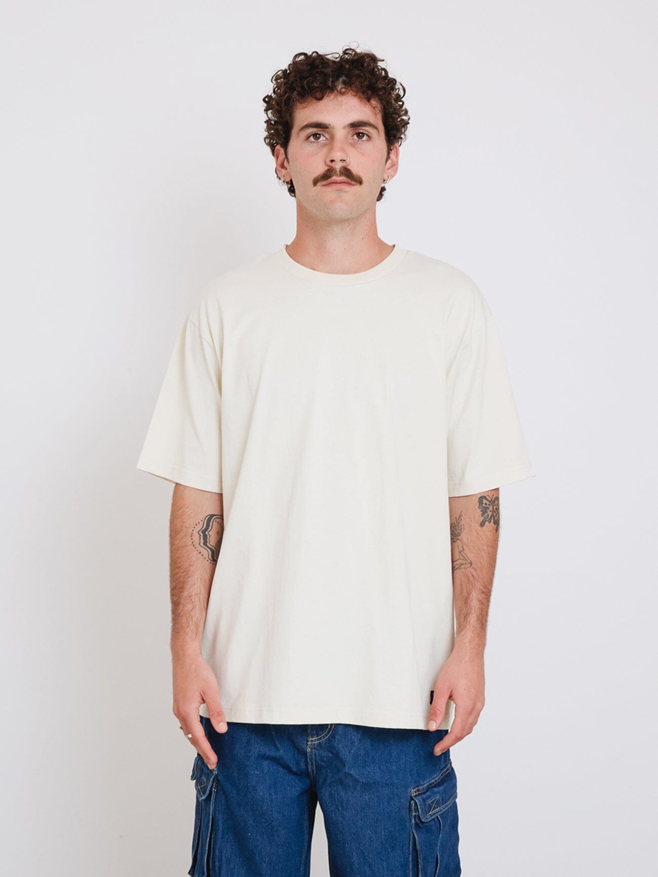 Thrills Military Oversize Fit Tee - Heritage White