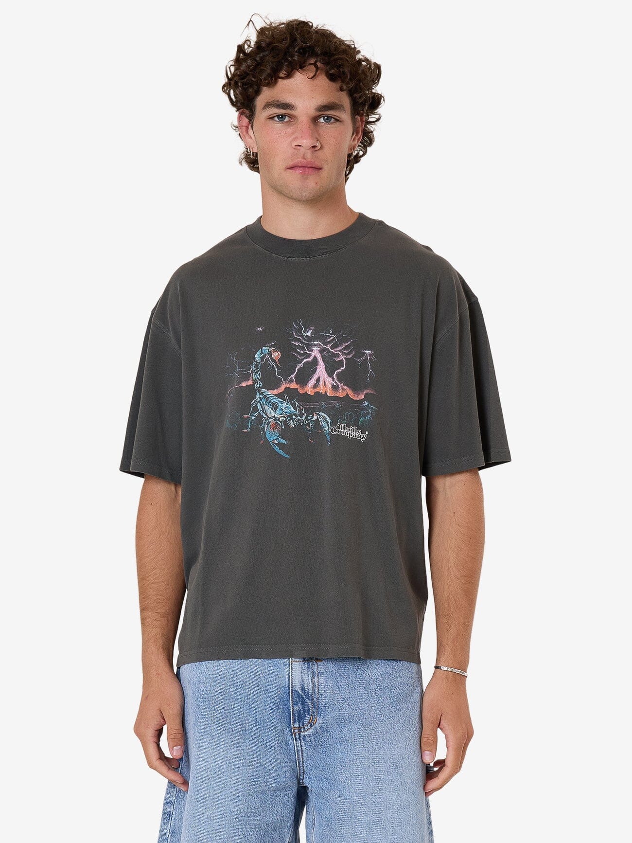 Scorpion Ridge Box Fit Oversize Short Tee - Merch Black XS