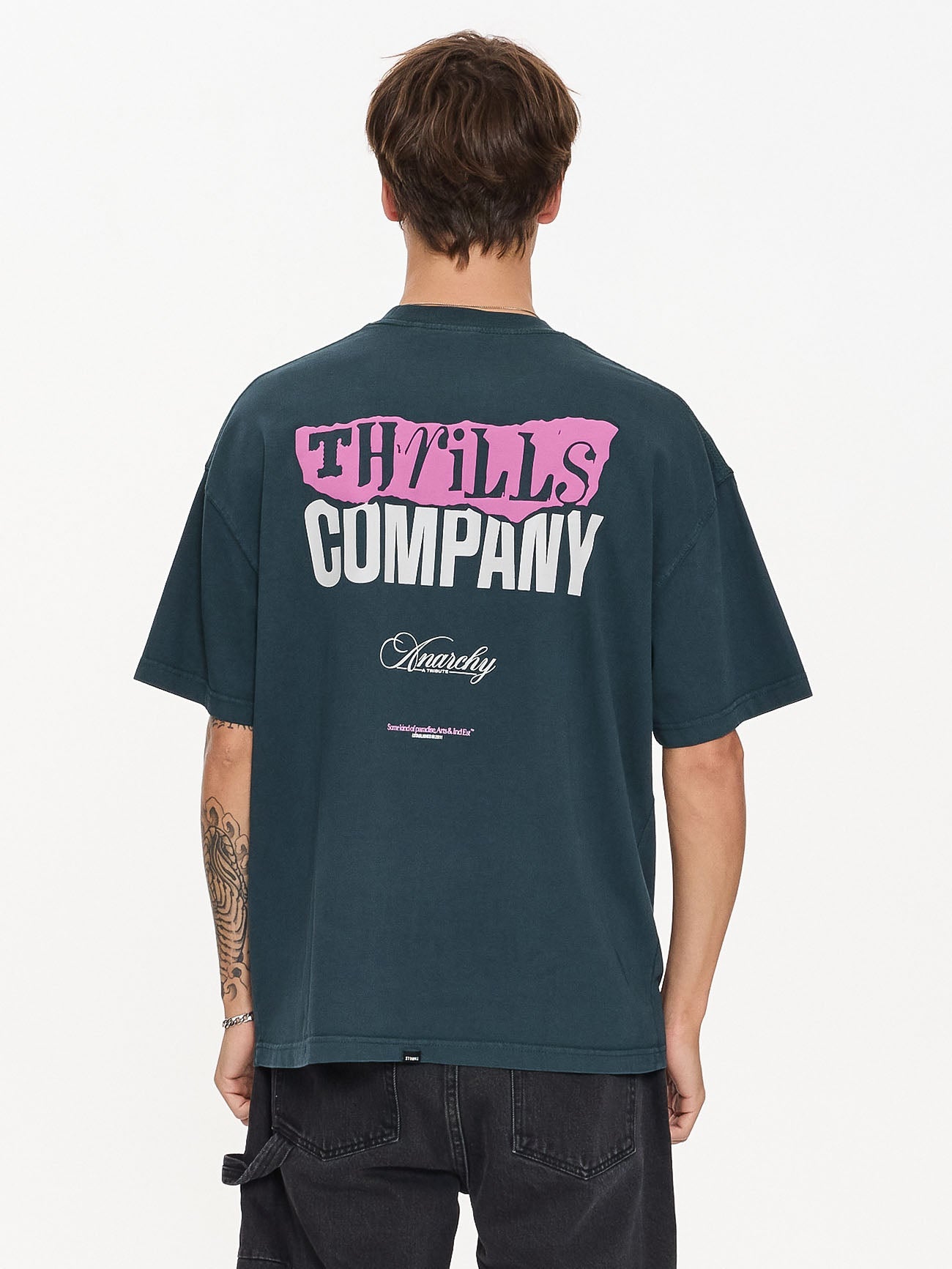Total Anarchy Box Fit Oversize Short Tee - Deep Teal