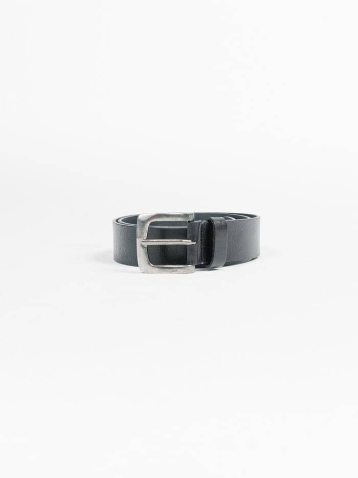 Wide Leather Belt - Black