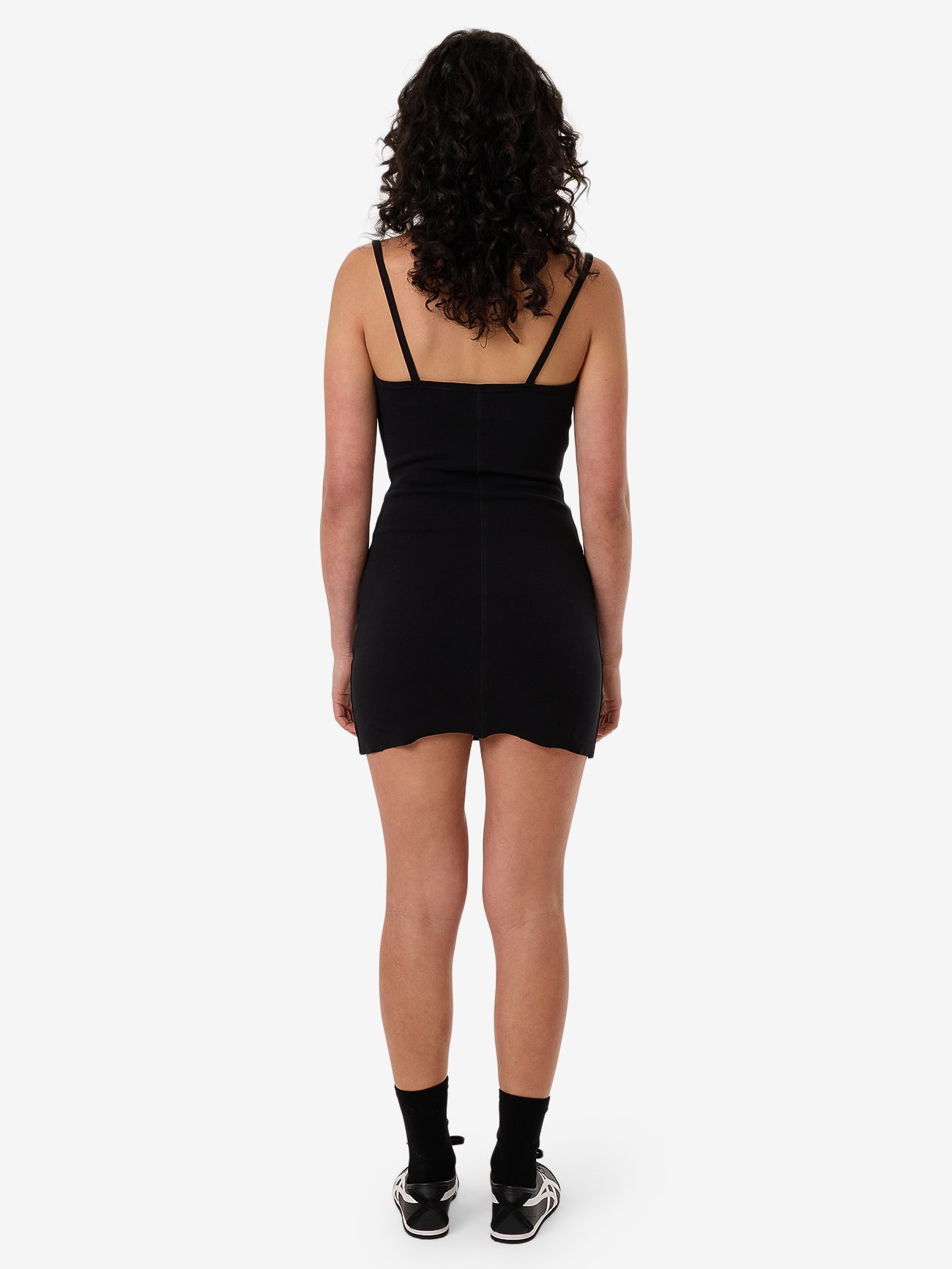 Rib Seam Mini Dress - Black 4