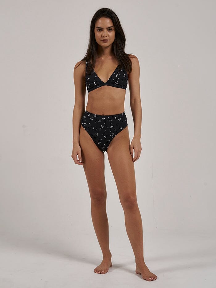 Nightshade 90's High Cut Bikini Bottom - Black