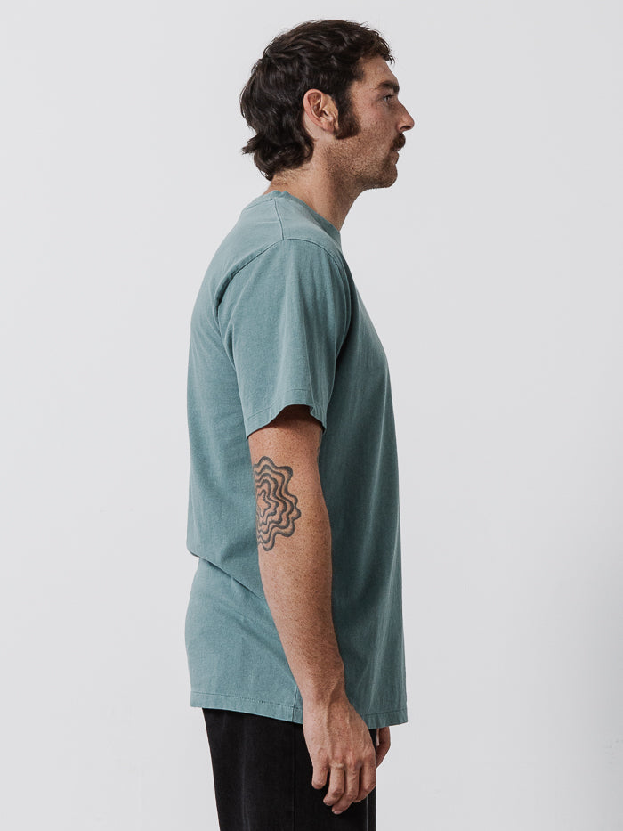 Natural Daisy Merch Fit Tee - Cedar Green