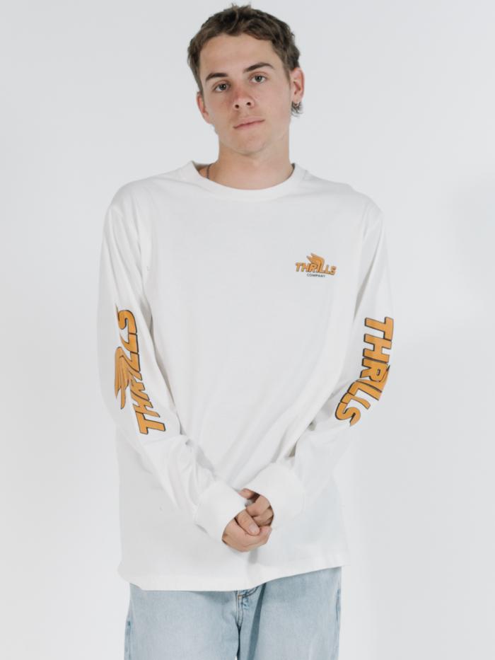 Burner Merch Fit Long Sleeve Tee - Dirty White