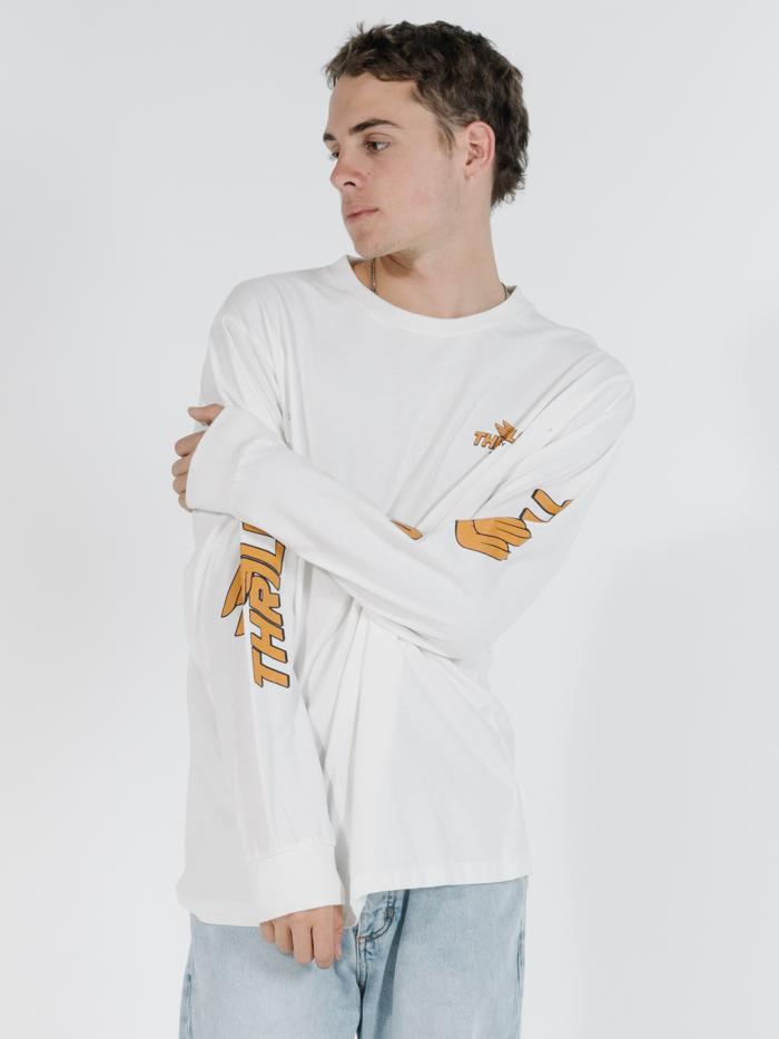 Burner Merch Fit Long Sleeve Tee - Dirty White
