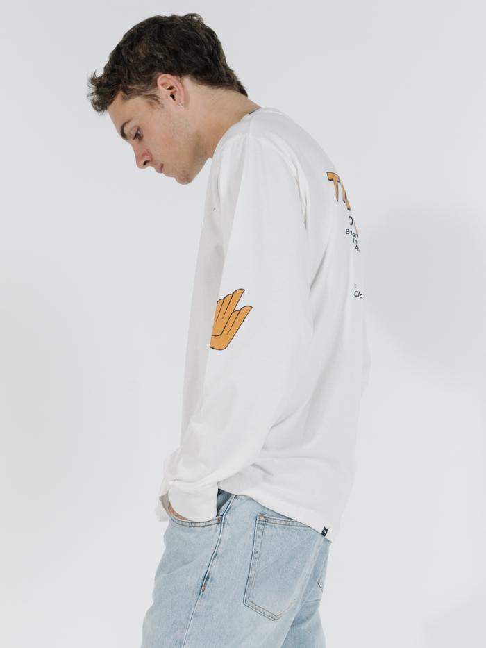 Burner Merch Fit Long Sleeve Tee - Dirty White