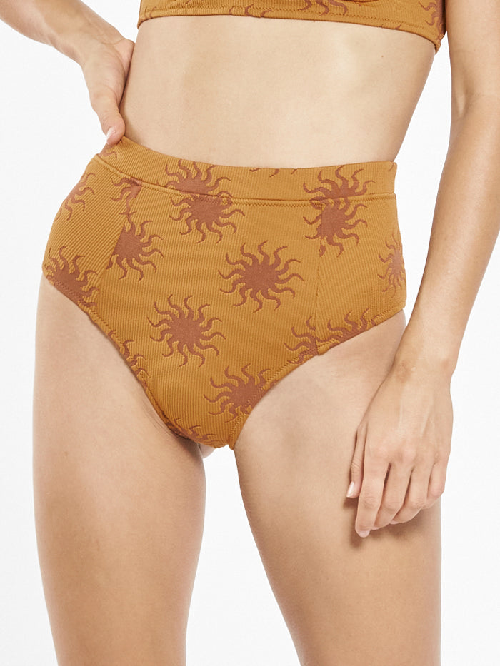 Solstice High Waist Bikini Bottom - Clay