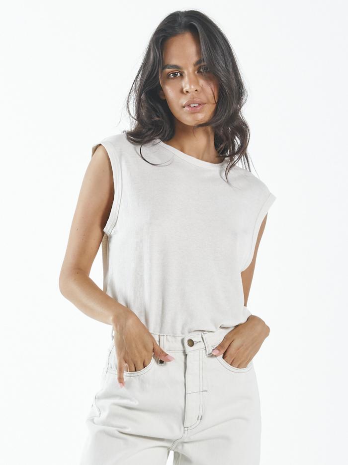 Hemp Paper Rib Tank - Tofu