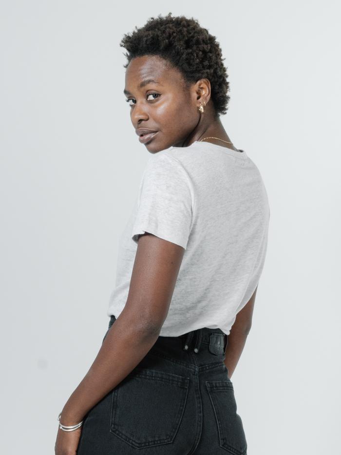 Linen Band Tee - Dirty White