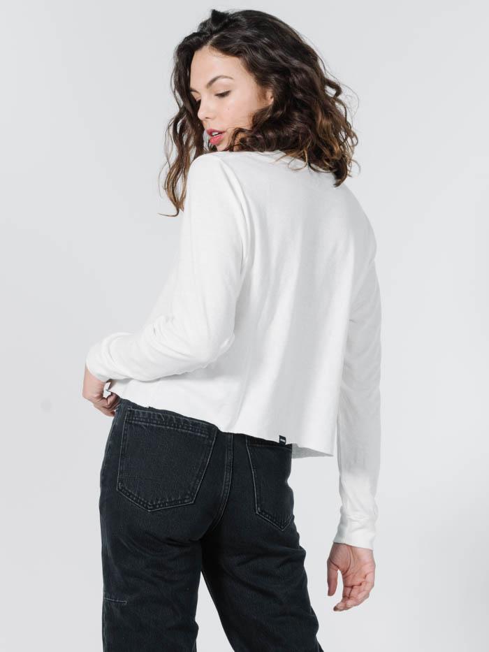 Truckin' Crop LS Tee - Dirty White